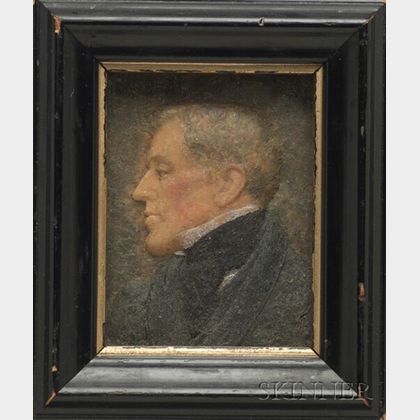 Wax Portrait Miniature of a Gentleman
