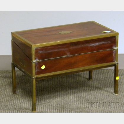 Brass-bound Mahogany Lap Desk on Stand