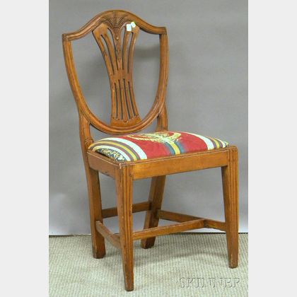 Hepplewhite Carved Fruitwood Shield-back Side Chair