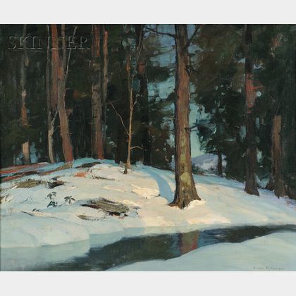 Emile Albert Gruppé (American, 1896-1978) Snowy Wood Interior