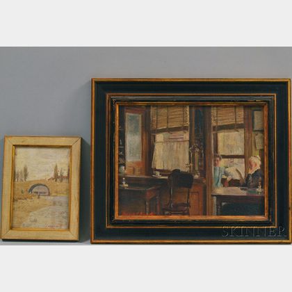 Howard Everett Smith (American, 1885-1970) Two Framed Paintings: Off the Kitchen