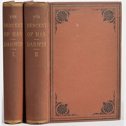 Darwin, Charles (1809-1882) The Descent of Man and Selection in Relation to Sex , First American Edition.