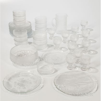 Forty-three Pieces of Finnish Modern Glass Tableware