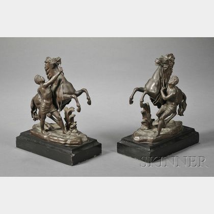 Pair of Bronze "Marley Horse" Groups