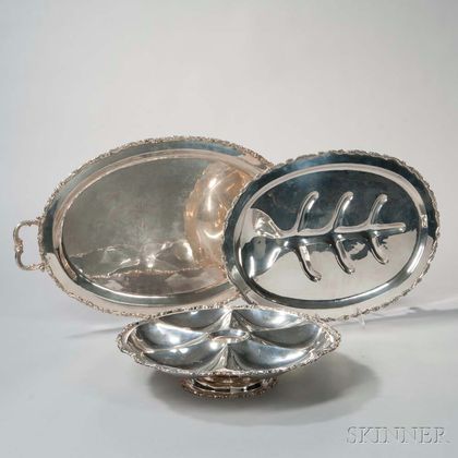 Three Mexican Sterling Silver Trays