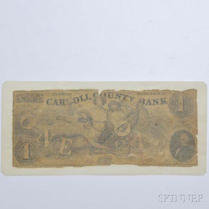 Carroll County Bank $1 Banknote