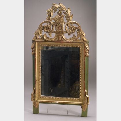Giltwood and Green Painted Neoclassical-style Mirror