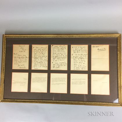Framed Group of Letters from Havelock Ellis