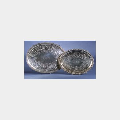 Two Boston Coin Silver Salvers