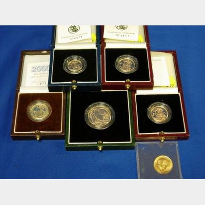 Six United Kingdom Gold Proof Coins