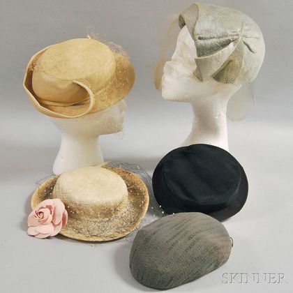 Five Vintage Lady's Hats
