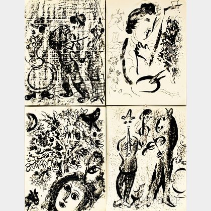 Marc Chagall (Russian/French, 1887-1985) Four Works from Lithographs of Chagall