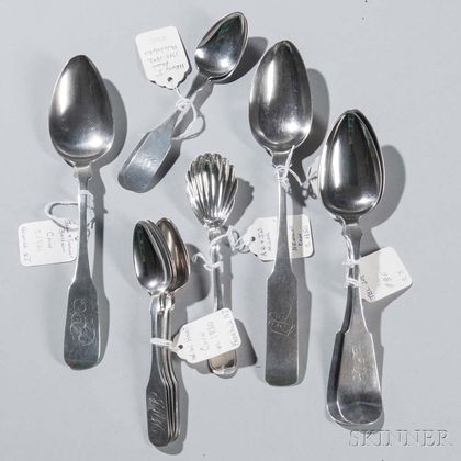 Thirteen New Jersey Coin Silver Spoons