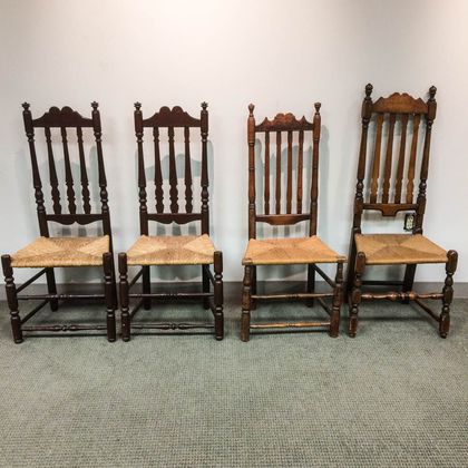 Four Bannister-back Side Chairs
