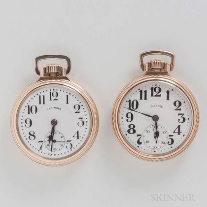 Two Illinois Watch Co. Sixty-hour "Bunn Special" Watches