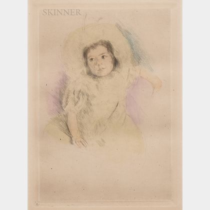Mary Cassatt (American, 1844-1926) Margot Wearing a Bonnet (Number 1)