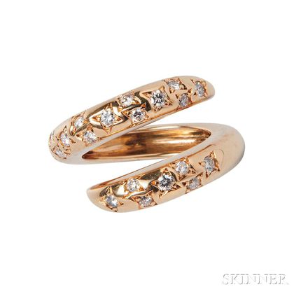 18kt Gold and Diamond Bypass Ring, Chaumet