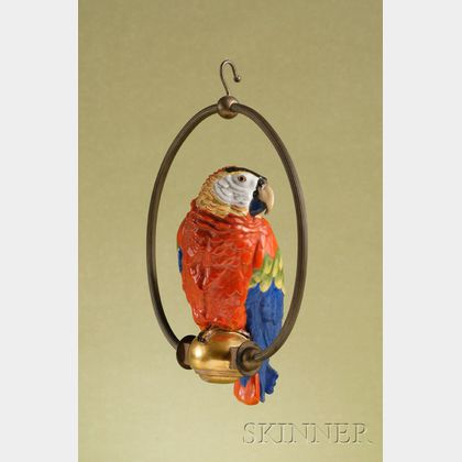 Whimsical Rosenthal Porcelain Hanging Figure of a Parrot