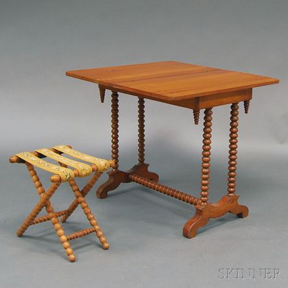 Spool-turned Game Table and Folding Stool