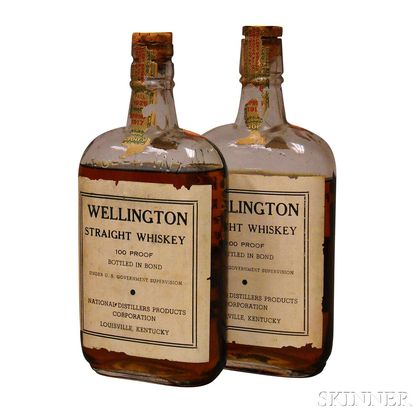 Wellington Straight Whiskey 9 Years Old 1917, 2 pint bottles 