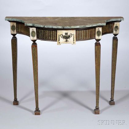 Adams-style Painted Demilune Table