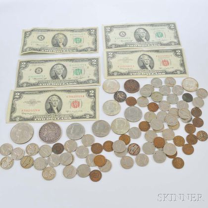 Assortment of Mostly U.S. Coins and Currency