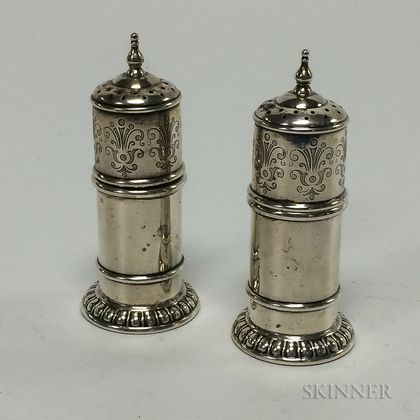 Pair of Lunt Sterling Silver Salt Shakers