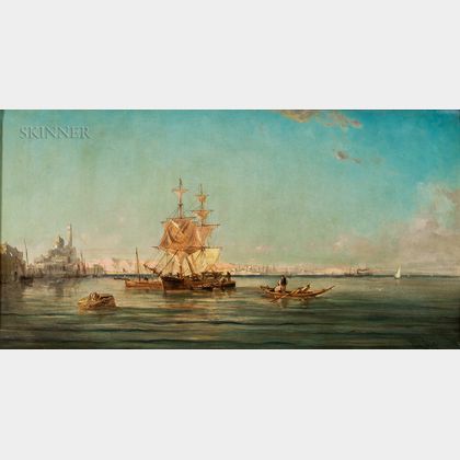 Henri Van Wyk (Dutch, 1833-c. 1899) Mediterranean Harbor View