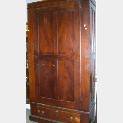 Renaissance Revival Cherry One-Drawer Wardrobe Cabinet. 