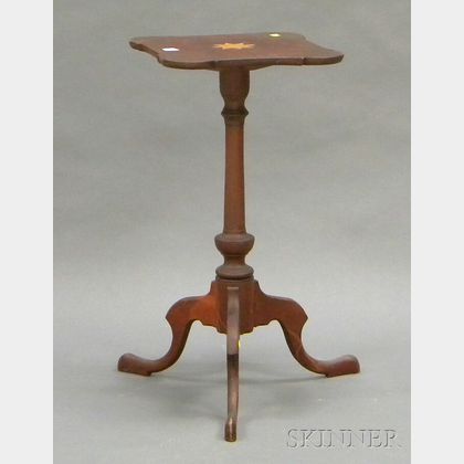 Federal Inlaid Cherry Candlestand. 