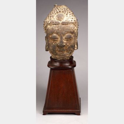 Cast Iron Head of a Buddha