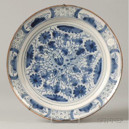 Hispano-Moresque Blue and White Earthenware Charger