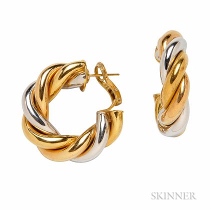 18kt Bicolor Gold Earrings