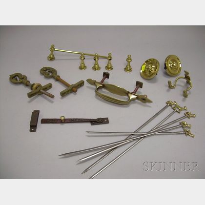Approximately Thirteen Pieces of Assorted Architectural Metal Hardware and Utensils