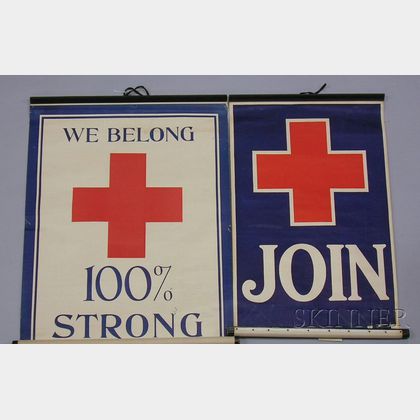 Ten WWI Lithograph Red Cross Posters