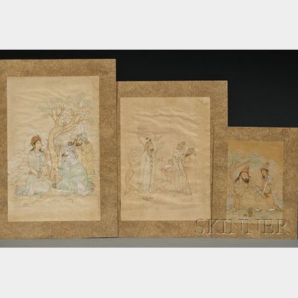 Three Unmounted Persian Paintings