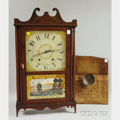 Samuel Terry Mahogany Pillar and Scroll Clock