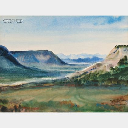 Arthur Shilstone (American, b. 1922) View of Mesa Verde, Colorado.