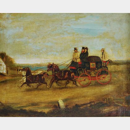 British School, 19th Century Coaching Scene: Dover to London, Royal Mail Coach