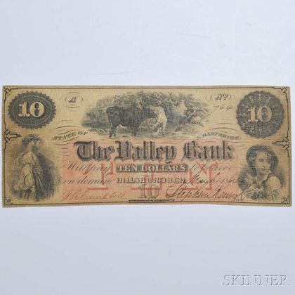 1863 The Valley Bank $10 Banknote