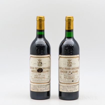 Chateau Pichon Lalande 1986, 2 bottles 