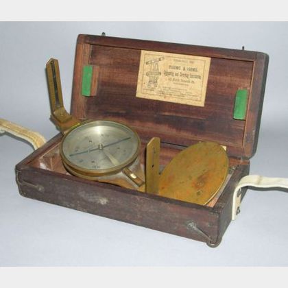 Diminutive Brass Plain Surveyor's Compass by Young & Sons