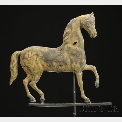 Gilt-copper Prancing Horse Weather Vane