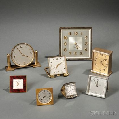 Eight Tiffany & Co. Table and Travel Clocks