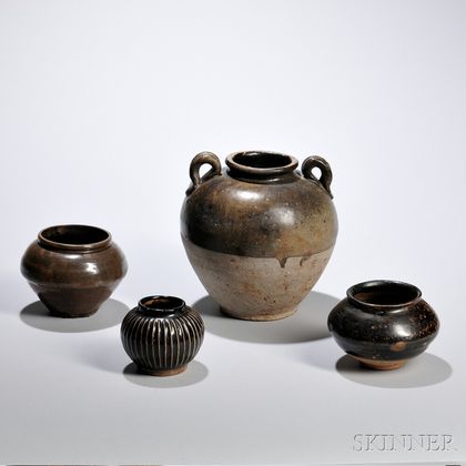 Four Brown-glazed Guan -type Jars