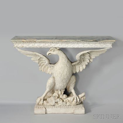 Empire-style Painted Pier Table with Eagle