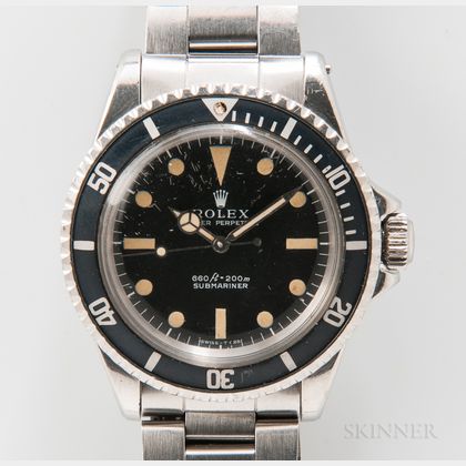 Rolex Submariner Stainless Steel Reference 5513 "Feet First" Wristwatch