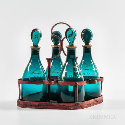 Decanter Set with Tole Carrier