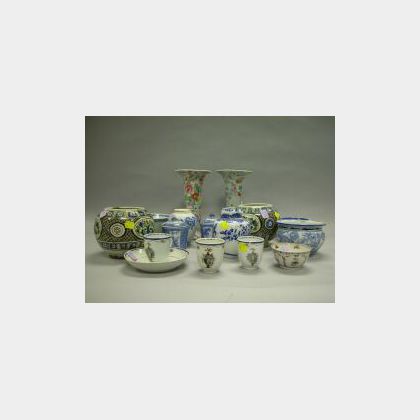 Eighteen Pieces of Assorted Asian Pottery and Porcelain. 