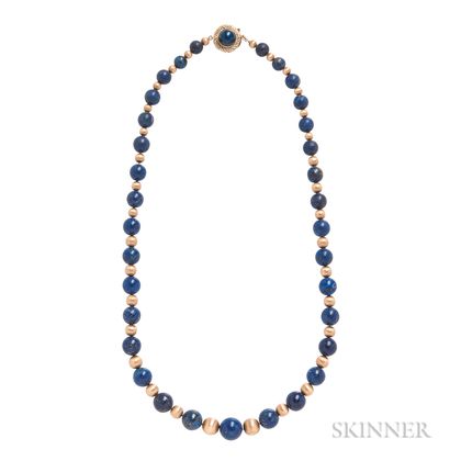 14kt Gold and Lapis Necklace